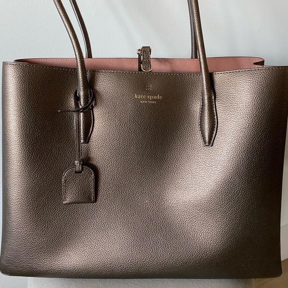 kate spade Handbags - Kate Spade Large Satchel Purse in Metallic Brown